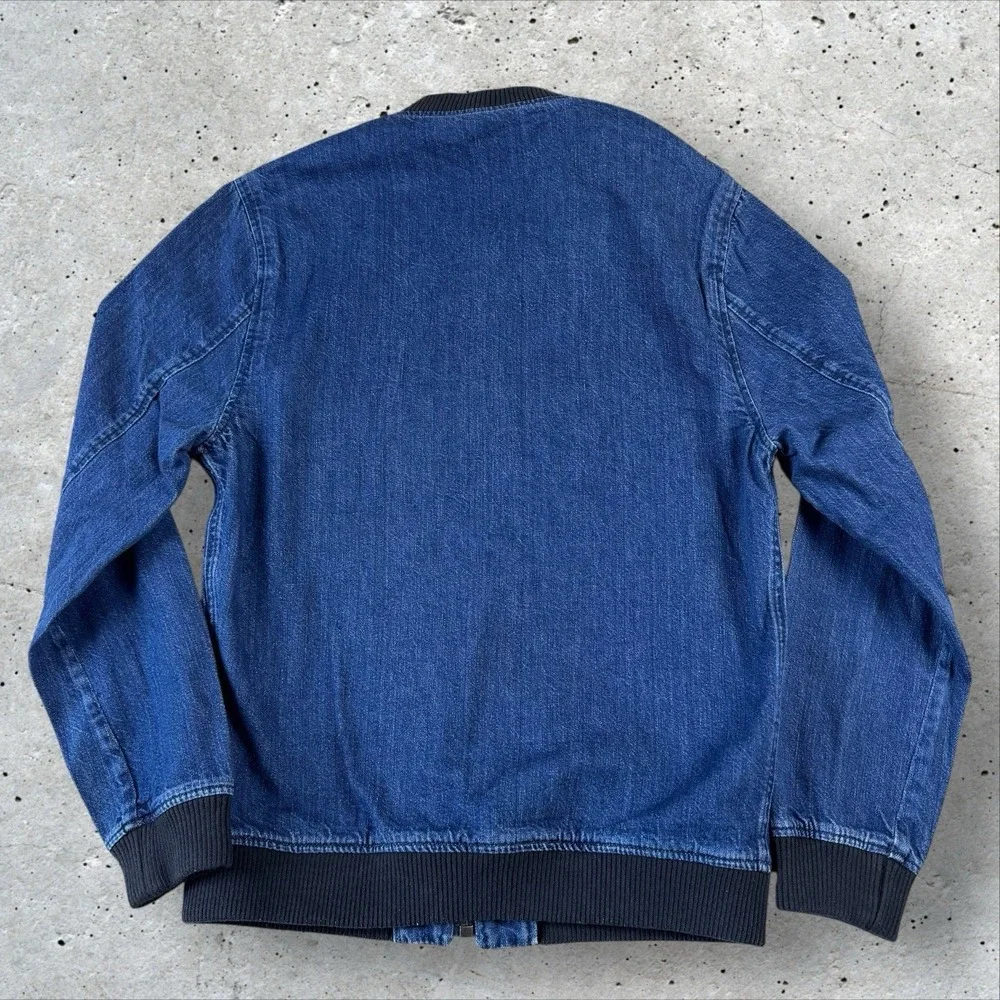 Levi's Made & Crafted Denim‎ Bomber Jacket Size 1 (S) Blue Zip Up Vintage Style